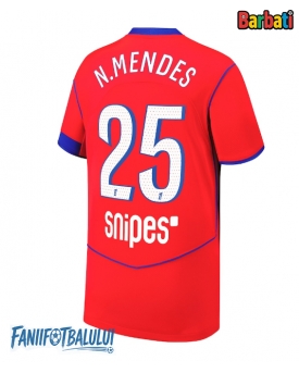 Paris Saint-Germain Nuno Mendes #25 Tricou Fotbal Replică 2025-26 Barbati Treilea